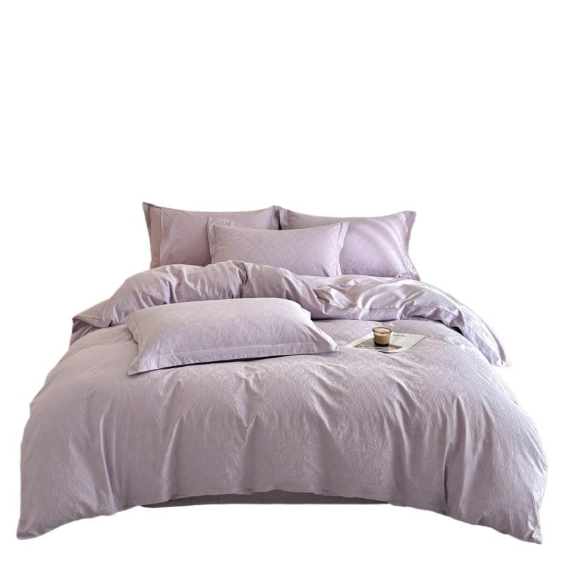 High-end Cotton Four-piece Bedding Set With Satin Jacquard Finish_voghion.com