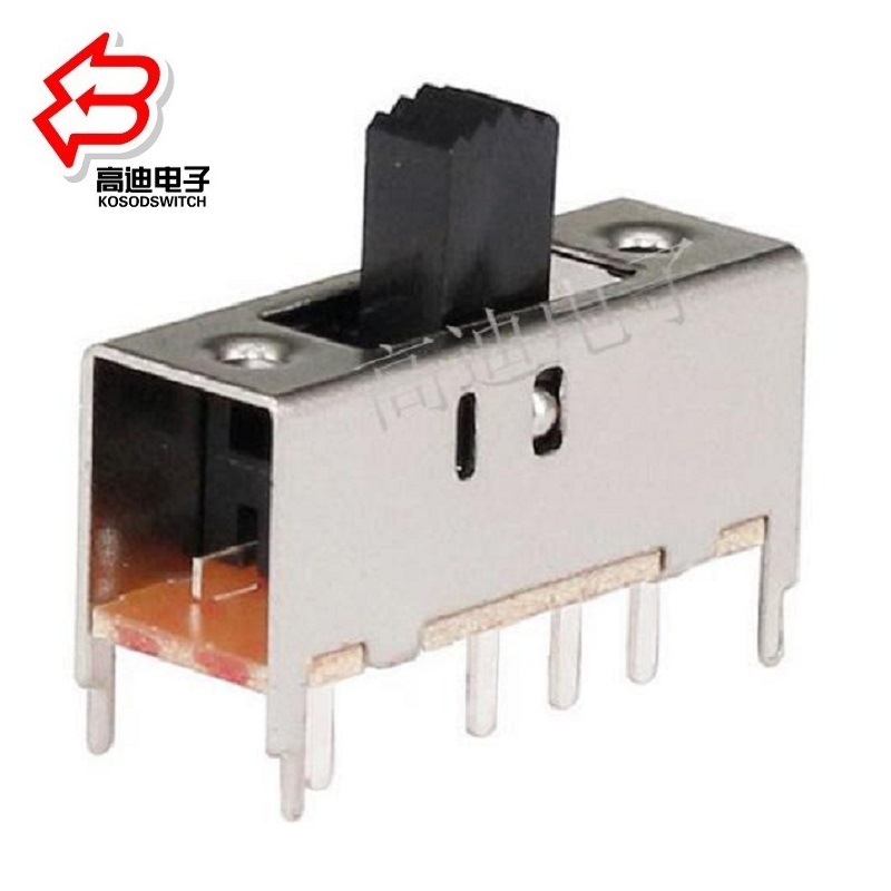 3位拨动开关3档单排引脚/3段滑动开关单排大行程/三档拨码开关4脚