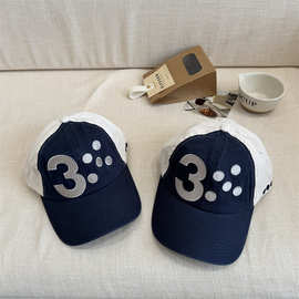 韩系博主同款百搭拼色鸭舌帽女复古个性街头潮牌显脸小棒球帽子男