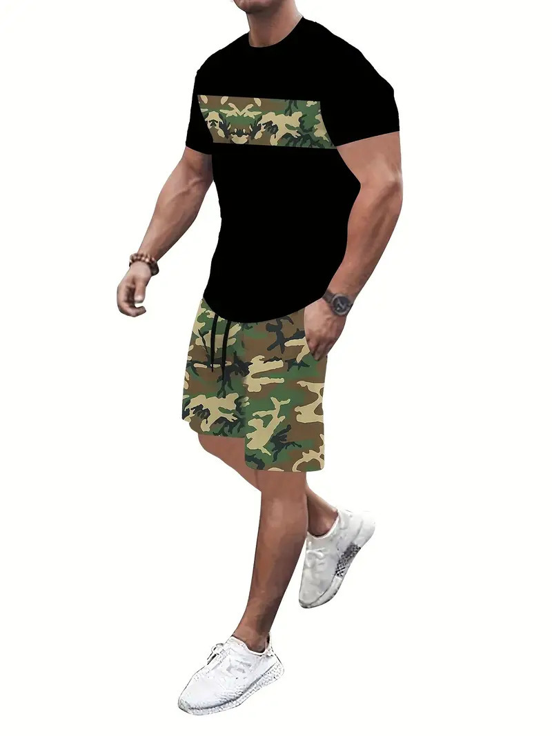 Diseño de personalidad patrón de letras de dibujos animados verano nuevo estilo calle ropa casual suelta traje de hip-hop americano ME13