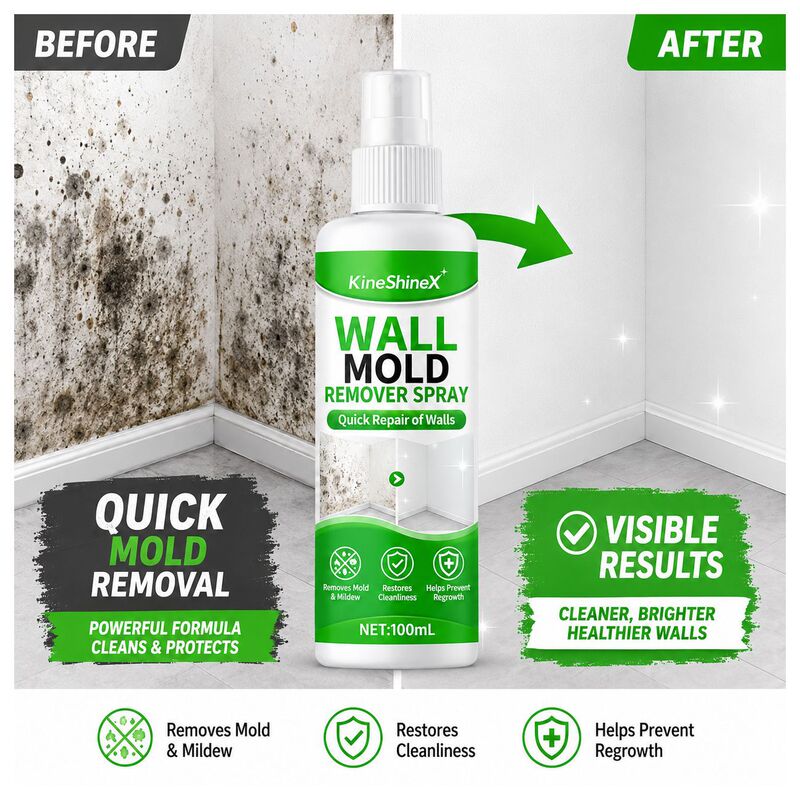 Kineshinex Household Mold Remover Bathroom Wall Tile Gap Mold Black Spot Removal Cleaning Spray
