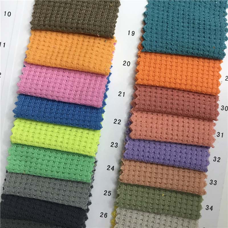 自家产家直销针织面料 260克 华夫格36个颜色可选 现货面料