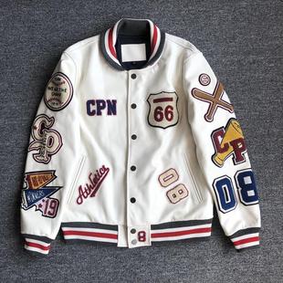 Jacket Outerwear Short Leather Jacket Autumn Pu Leather Trendy Brand Loose Coat Raw Style 2024 Baseball Jacket Men's