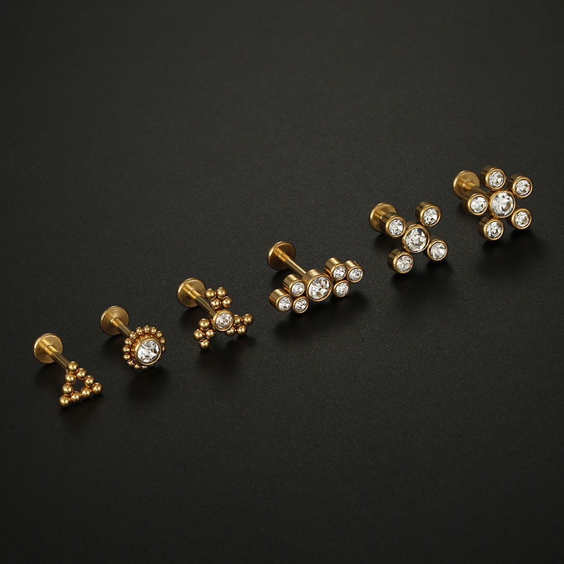 Fashion Geometric Stainless Steel Plating lip stud 1 Piece