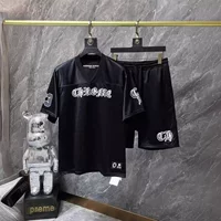 Трансграничный новый правильный вариант Chrome Hearts Krocho футболка санскрит с круглым вырезом T Цветочная рука костюм для хоккей
