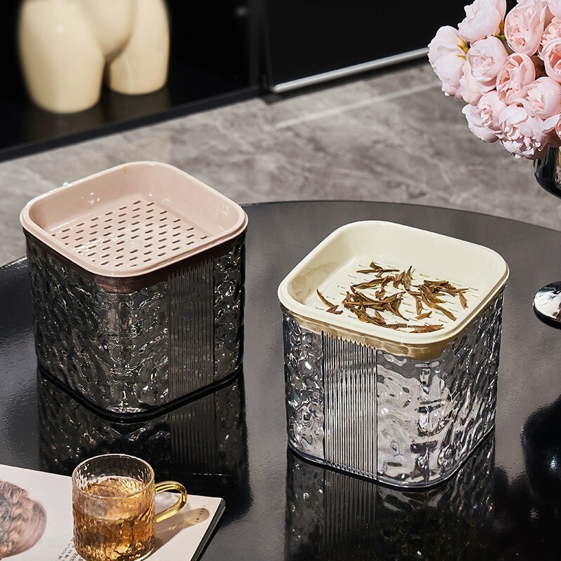 軽い豪華なデスクトップのお茶のバケツの小さいサイズの廃水のバケツのお茶のかすのかめのお茶の濾過のお茶のかすの水のバケツの事務室のお茶のかすの桶|undefined