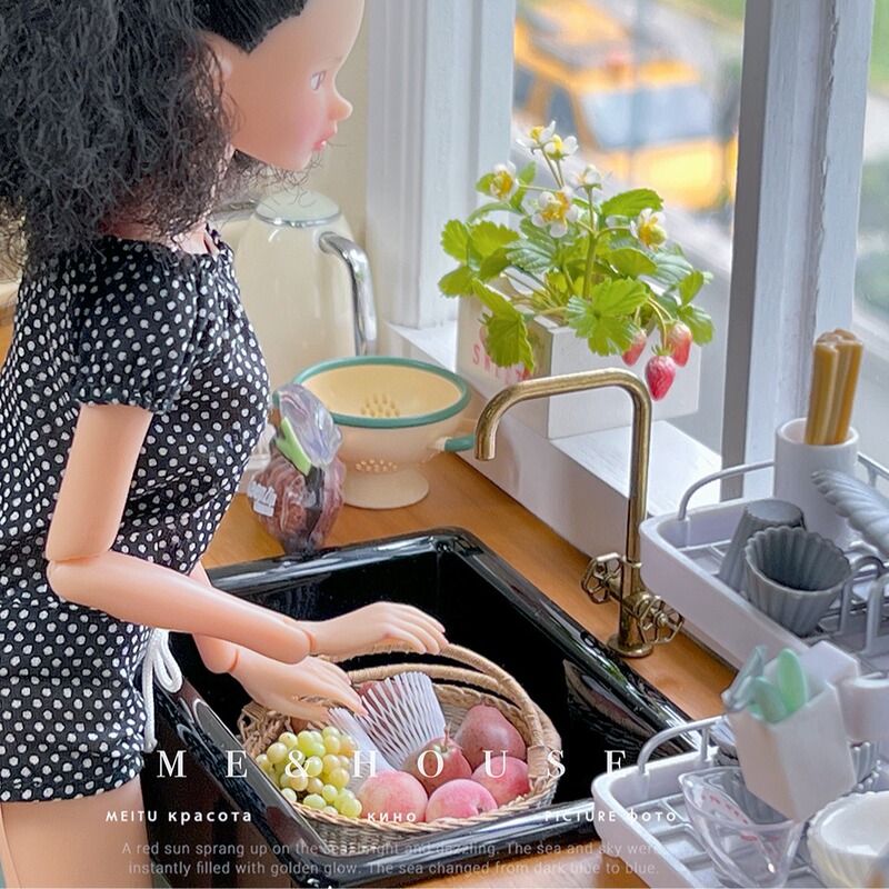 Toys] sink/Basin/faucet/kitchen DIY accessories 6 points toy miniature model baby house decoration
