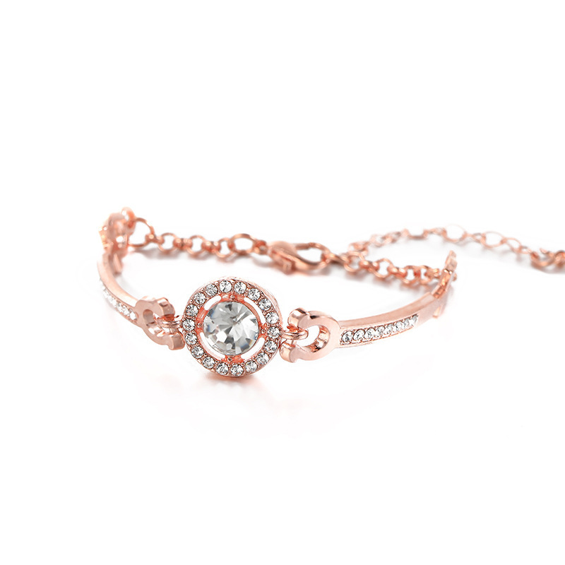 Bracciale a catena rotondo elegante da donna con strass luminosi_voghion.com