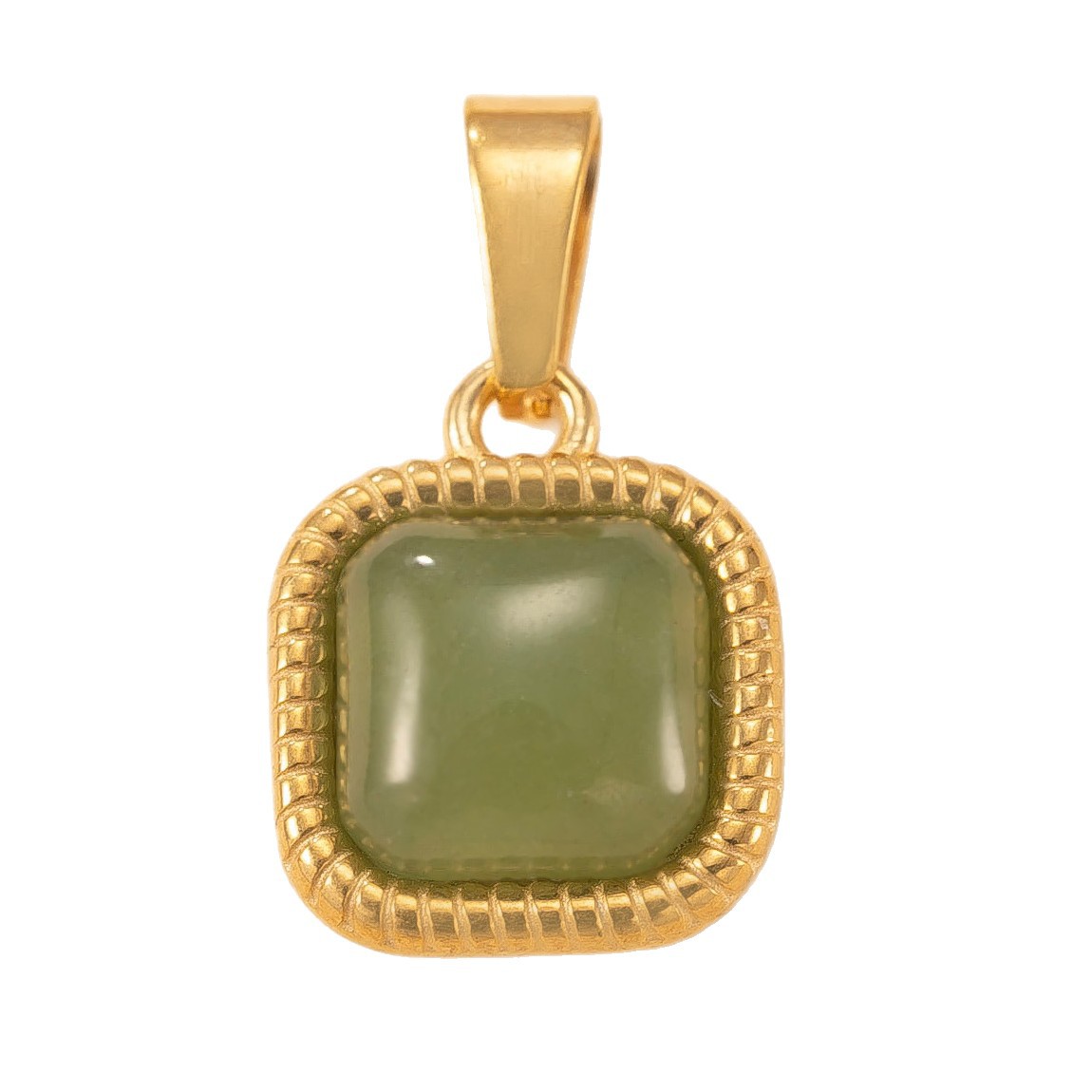 Colgante único Estilo europeo y americano Joyería de acero inoxidable Collar de piedra natural con incrustaciones cuadradas Accesorios de bricolaje de moda fábrica