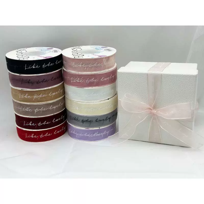 透明雪纱带 英文字母礼品礼盒花艺包装织带婚庆布置ins风装饰纱带