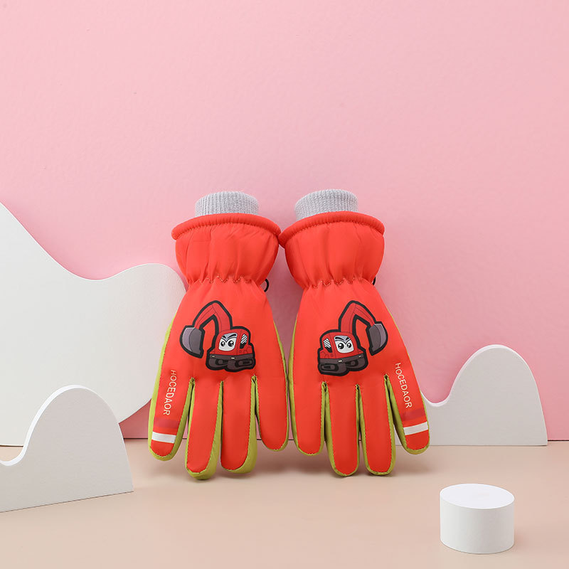 Guantes calientes para niños guantes de esquí de invierno de terciopelo grueso guantes de bicicleta impermeables y fríos guantes para niños y niñas