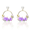 Brand cute ceramics from pearl, fashionable earrings, flowered