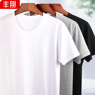 Men's Sweatshirt Cotton Loose Crewneck Old Head Shirt Home Pajamas Short-sleeved T-shirt Base Cotton Summer for Middle-aged and Elderly
