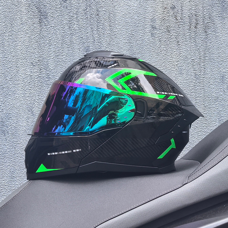 LVS3C certificado casco de motocicleta estándar nacional para hombres y mujeres casco de cara a cara casco de locomotora de verano seguridad general de cuatro estaciones