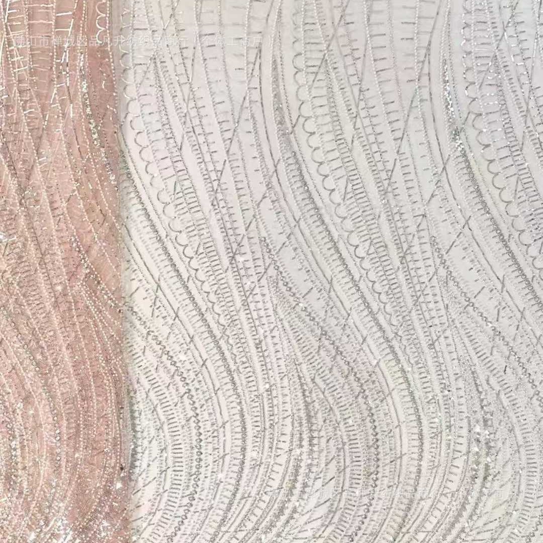 Fabrica de cuentas de burbujas sequinilla al por mayor Europa y América moda vestido de noche tela de moda tela bordada