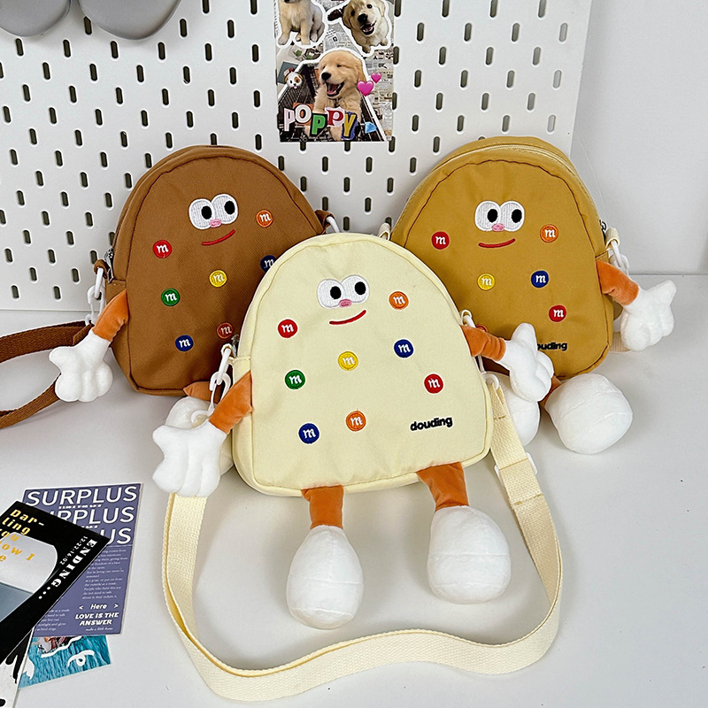 Cute Cookie Shoulder Bag Japanese Ins Primary School Students Plush High Color Value Cartoon Western Style All-match Crossbody Bag