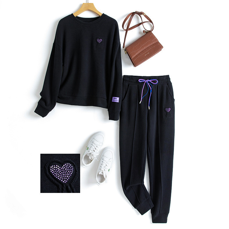 [Clearance Special Price] Knitted Set for Women 2026 Casual Round Neck Sweatshirt and Jogger Pants Two-Piece Set 6758