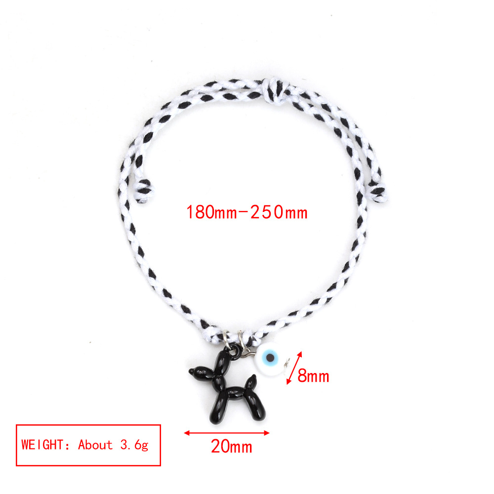 rope Chain Material Cord String Chain Type Simple Style Balloon Dog Alloy Glass Rope Cord String String Bracelets Wholesale