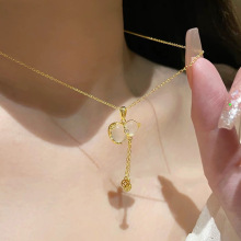 999纯银福禄葫芦项链女2024新款本命年锁骨白玉髓吊坠情人节礼物