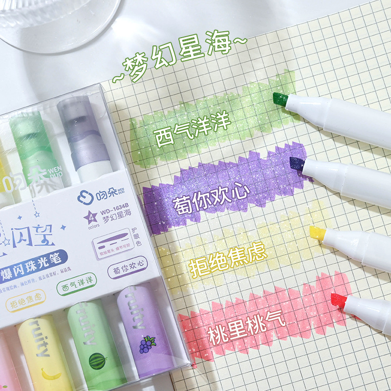 Nuevo flash de alto valor de los estudiantes de alto valor de la cara cuentas de mano color pintura marca trazos clave para hacer papelería de lápiz