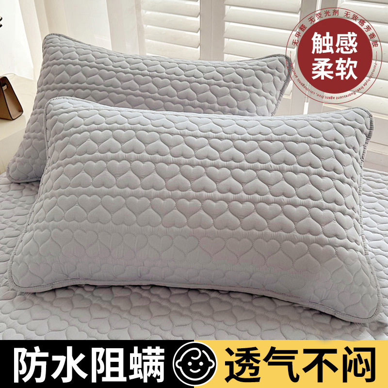 よだれ防止ヘッドオイル枕カバー汗防止コットン枕カバー家庭用一対一のセットセット48cm x 74cm