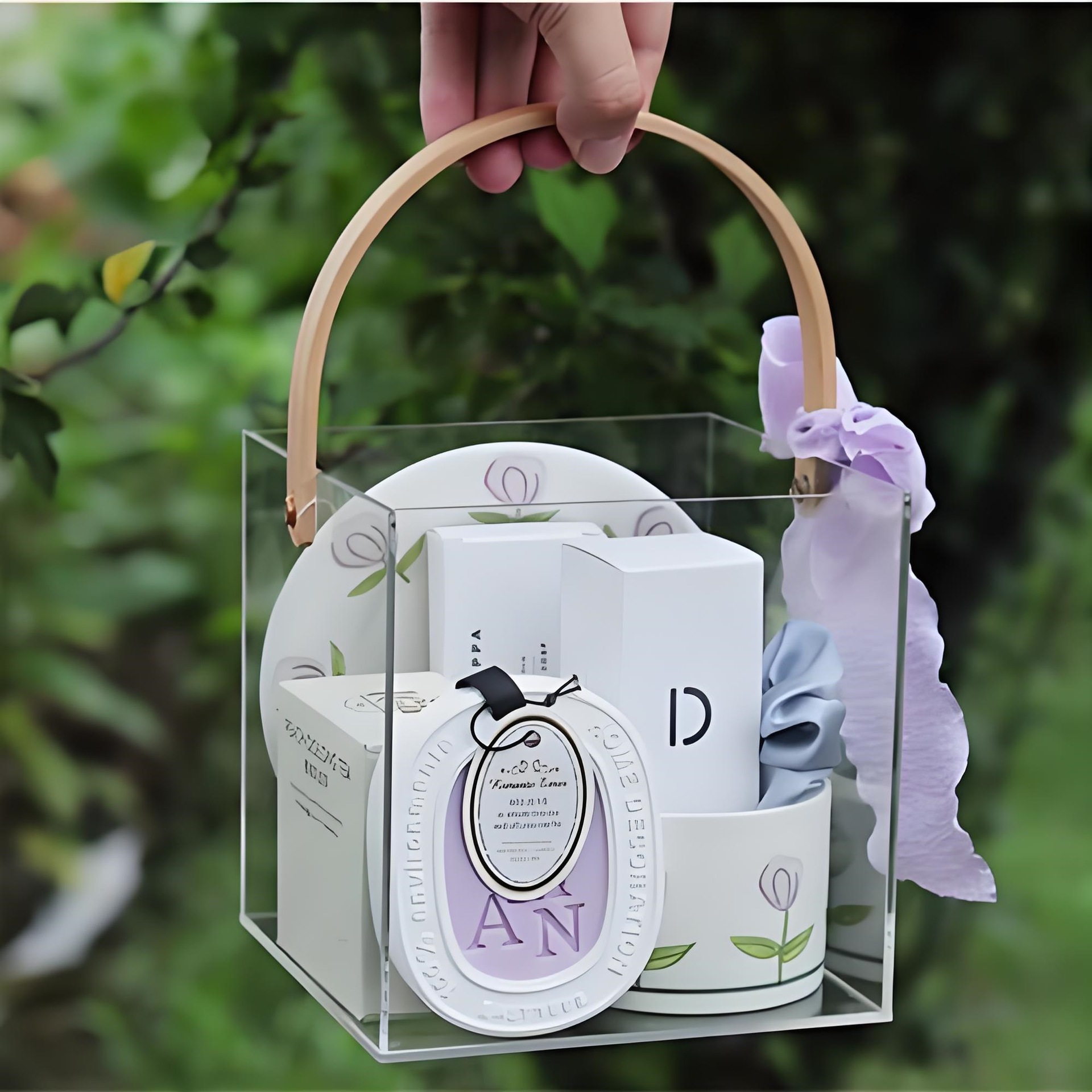 亚克力收纳透明盒 手提彩妆盒 有机玻璃化妆品分类盒 手伴盒