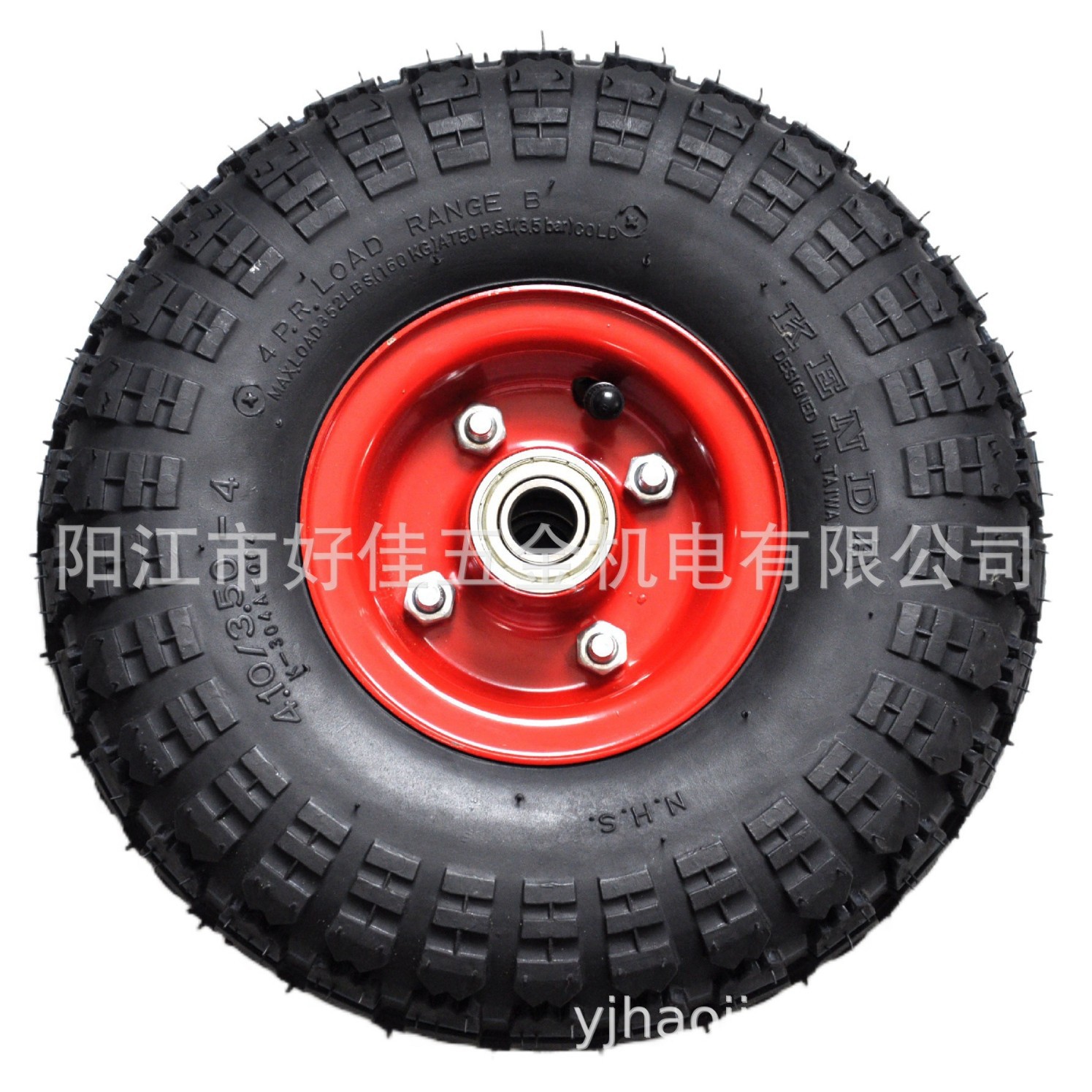 源头工厂产品3.50-4 10寸建大牌钢轮毂精密轴承减震降噪充气脚轮