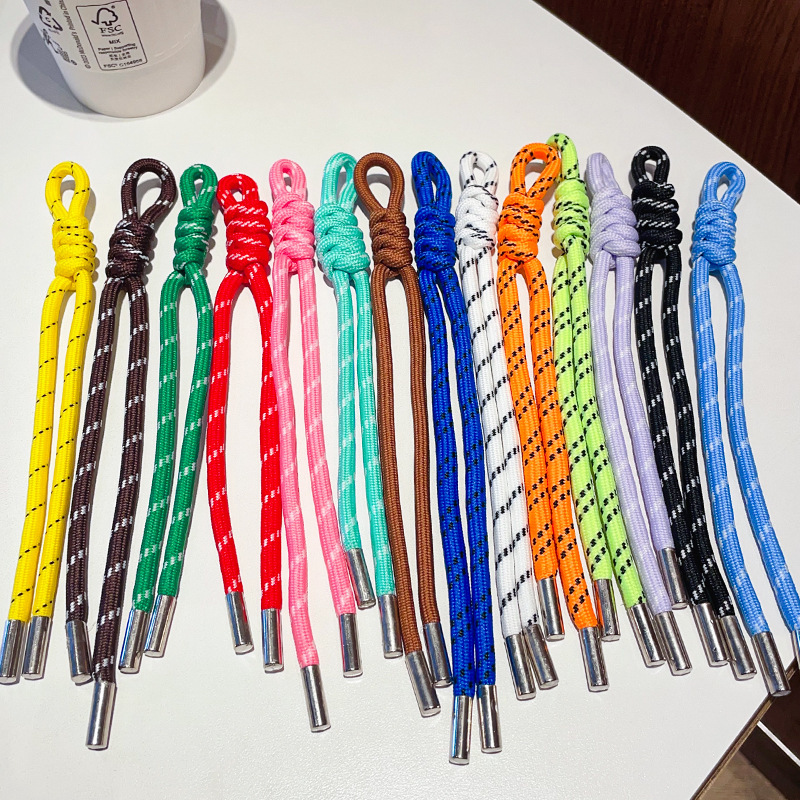Colorful Ins Trendy Hand-woven Rope Miu Keychain Net Red Bag Lanyard Diy Creative Knot Hand Rope