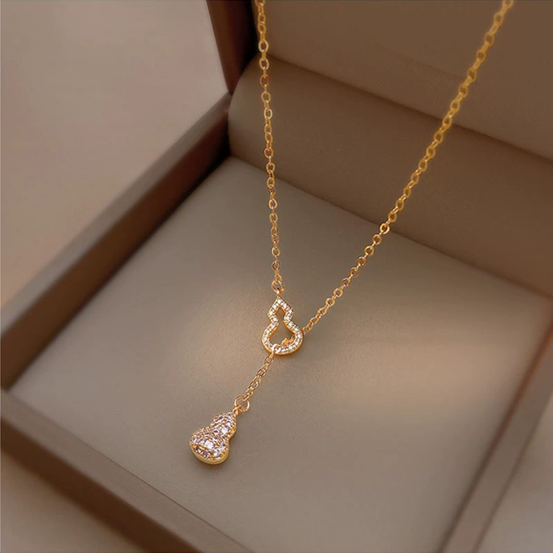 Ожерелье из тыквы женское осень и зима 2022 Новая Модная легкая Роскошная цепочка на ключицу Advanced Sense нишевая цепочка на шею аксессуары цепочка для свитера