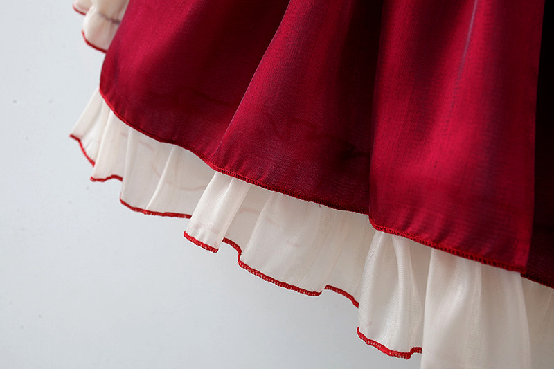 Robe de princesse élégante pour petites filles, nouveau style d'automne, jupe à manches longues en dentelle épissée pour enfants 4873_voghion.com
