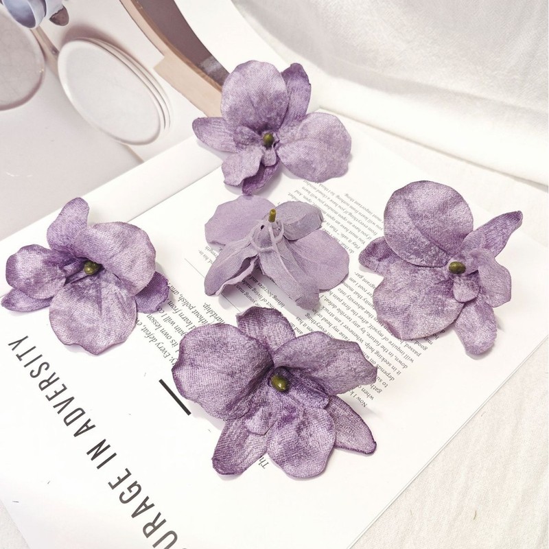 ベルベットの蘭の花 DIY ブライダルヘアアクセサリー 花飾り ヘアピン アクセサリー 花飾り 結婚式 ホームギフトボックス フェイクフラワー 胡蝶蘭|undefined