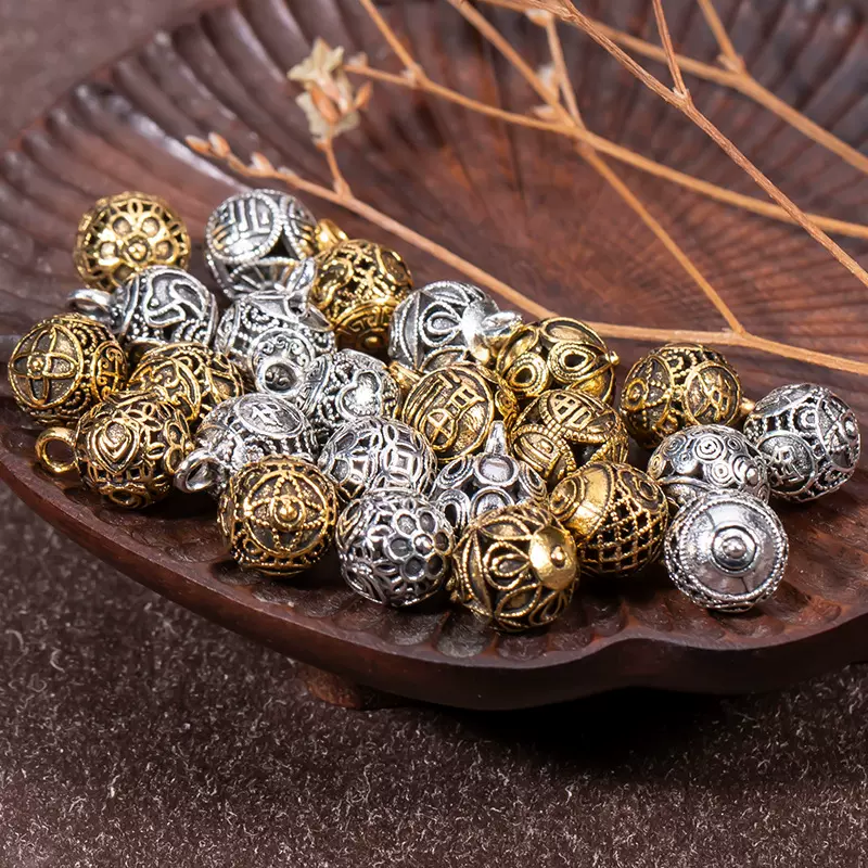 旗袍国风纽扣复古镂空合金雕花新中式汉服盘扣金属扣子装饰铜扣头