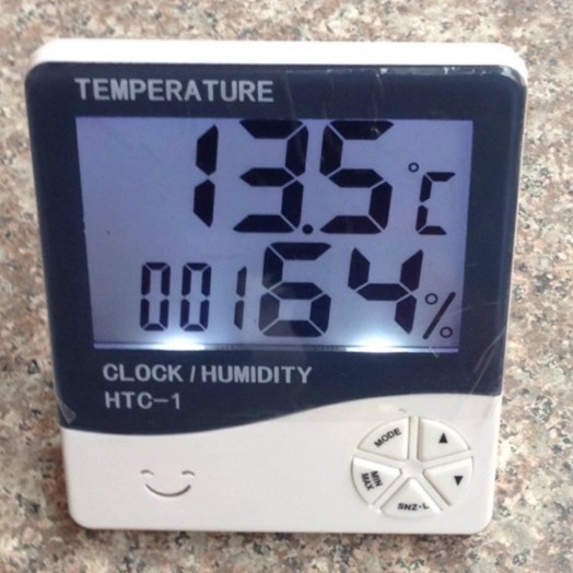 新款HTC-1家用背光电子温湿度计 大屏幕带背光带闹钟电子温度计