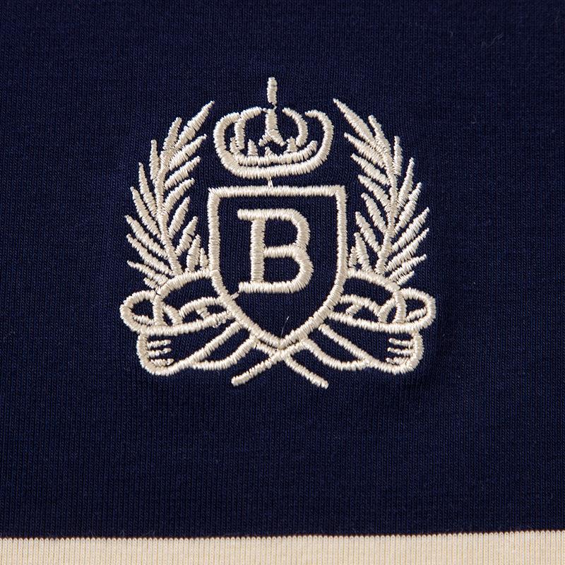 POLO hombre de alto nivel ligero de negocios camiseta de rayas verano nuevo golf de manga corta camiseta bordada con la tapa de rayas