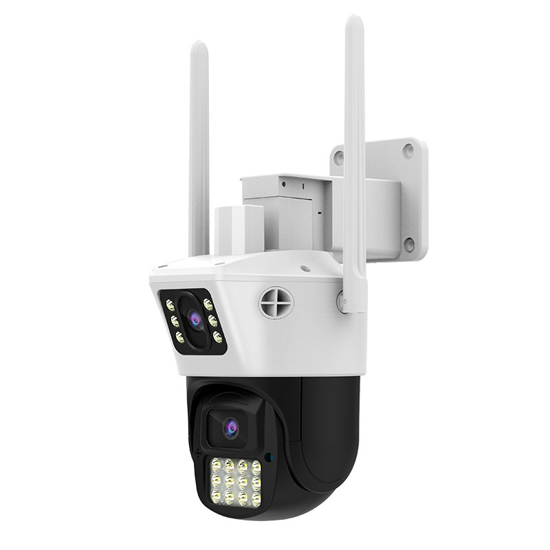 Lente dual de doble pantalla cámara inalámbrica teléfono móvil remoto 360 grados no ángulo muerto fotografía al aire libre monitor casa