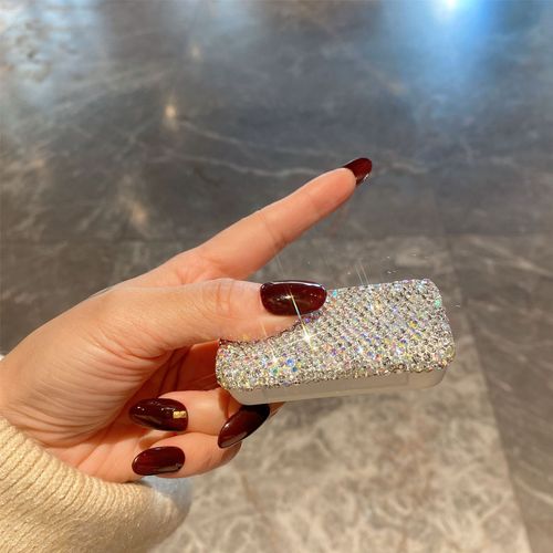 Mini Portable Luxury Drug Box with Diamond Accents for Morning, Noon, and Night Medication Storage