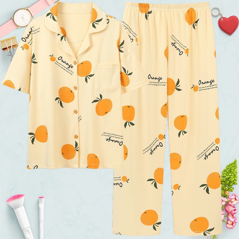 Pantalones de manga corta 100% pijama de algodón de verano de las mujeres jóvenes y de mediana edad cardigan ropa exterior de las mujeres ropa de verano delgada homewear