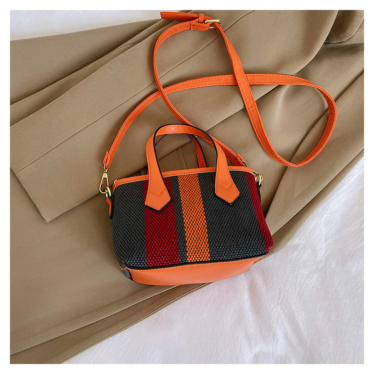 Women's Small All Seasons Canvas Color Block Classic Style Square Zipper Handbag display picture 2
