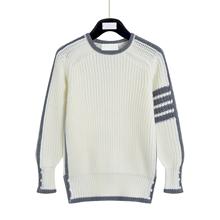 TB女士秋冬粗针套头宽松毛衣打底针织衫T男女同款粗针圆领毛衣