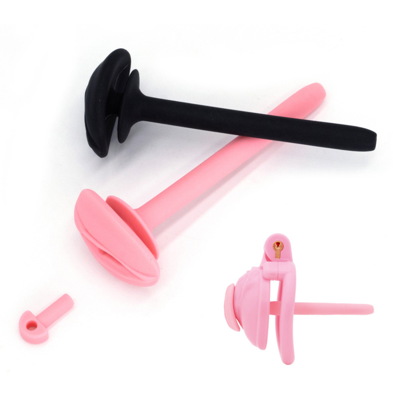 Cock Cage with Catheter, Chastity Lock, Cobra Cb Lock, Male Silicone Urine Lock, Detachable Sm Transvestite Lock Accessories