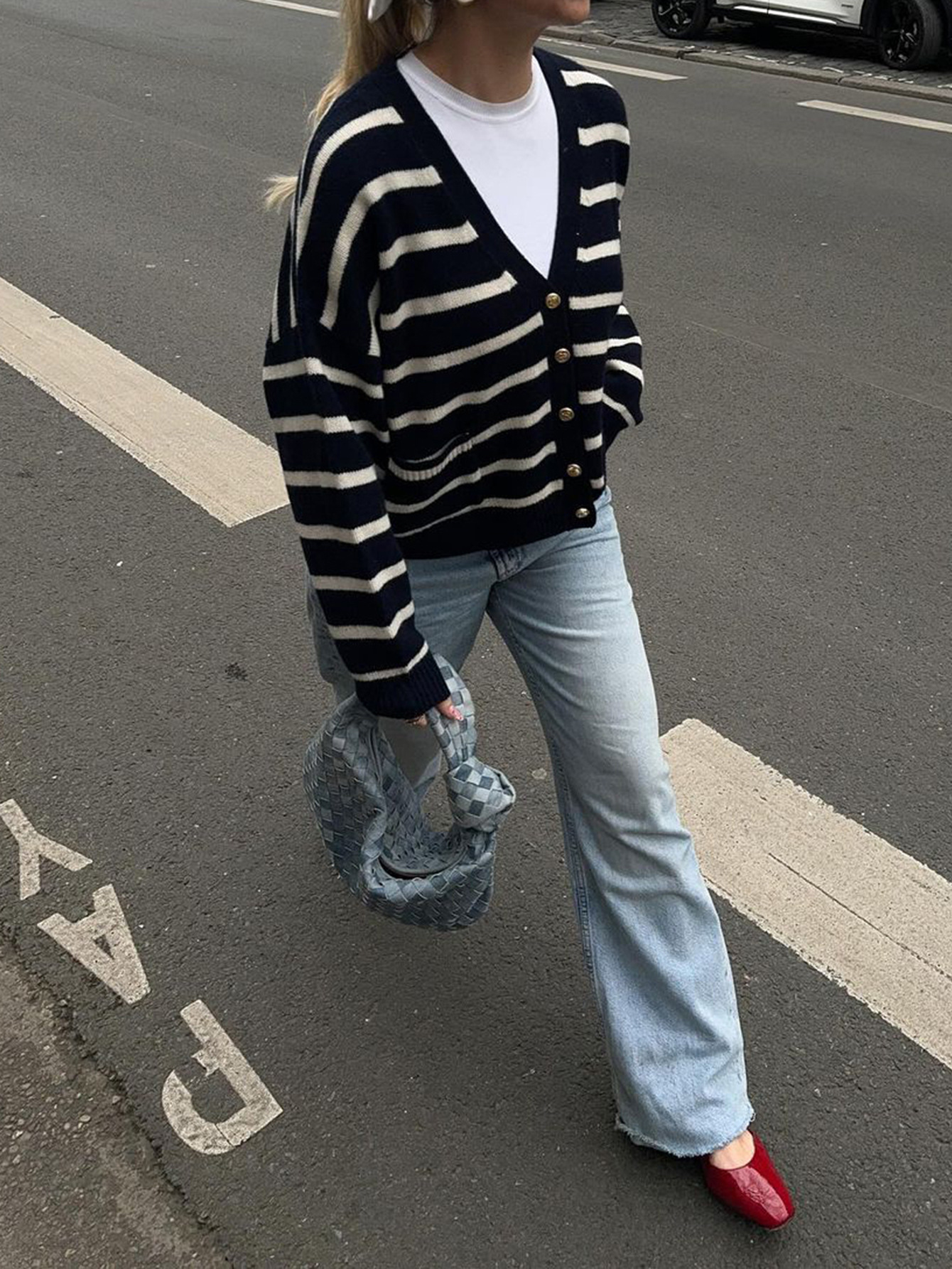 Kaikuo transfronterizo Europa y América Y2K viento V-collar camisa de lana rayada suéter de mujer 2025 otoño y invierno Amazon estación independiente