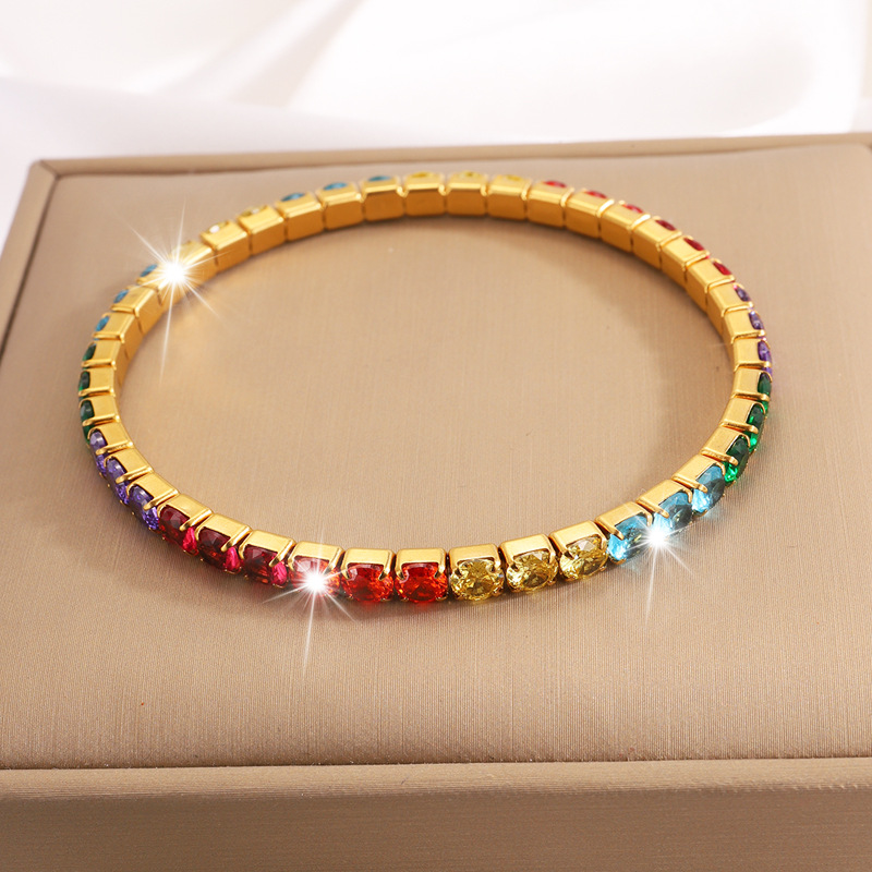 Brazalete de acero de titanio elástico diamante ligero de diamante pulsera de lujo para nichos de moda transfronterizos pulsera joyería