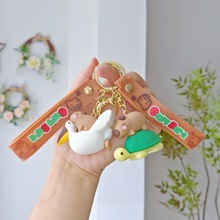 卡皮巴拉钥匙扣情侣包包水豚挂件卡皮巴拉毛绒挂件汽车公仔挂件