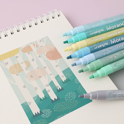 Cross-border popular Morandi color acrylic marker pen set 24 colors water-based 12 colors painting markers graffiti pens