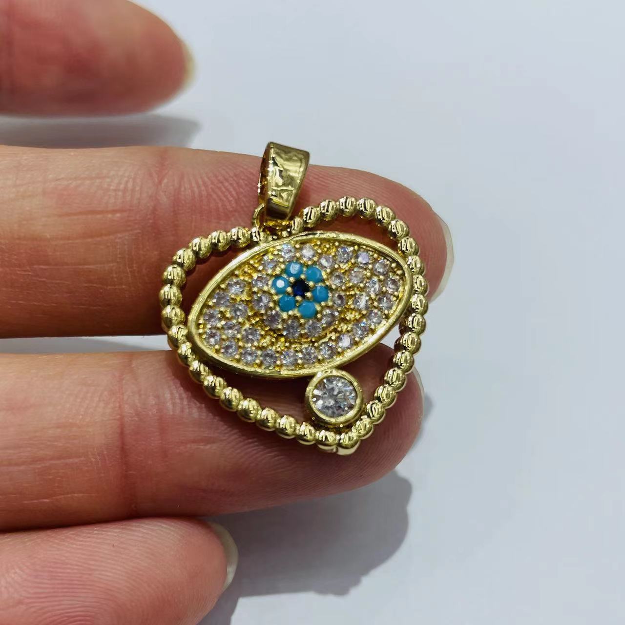 6g Weight Pendant Jewelry Making Type 1 Piece Quantity Daily, Street Occasion Copper Material Geometric, Devil's Eye, Heart Shape Pattern All Seasons Season Unisex Gender Plating Design Vintage Style, Classic Style Style 1 Piece Copper Geometric Devil's Eye Heart Shape Pendant 8
