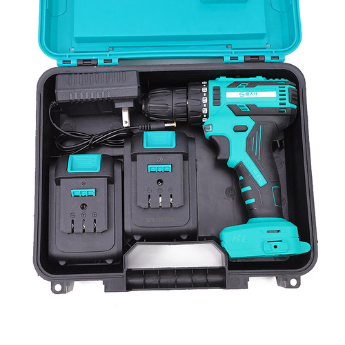 Cordless Drill, Household Rechargeable Tool Lithium Drill Multifunction Brushless Impact Drill Electric Screwdriver