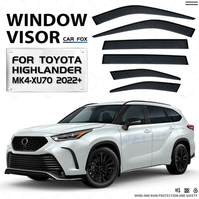 Rain shield: Car Window Rain and - standard-packing-without-logo-highlander6pcsmk4-xu70-2022-2026no-bright-stripsrain-shield