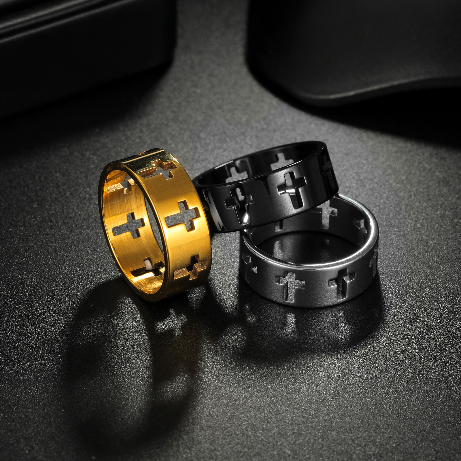 8g Weight Rings Classification 1 Piece Quantity Retro Solid Color Titanium Steel Plating Men's Rings Men Band Rings
