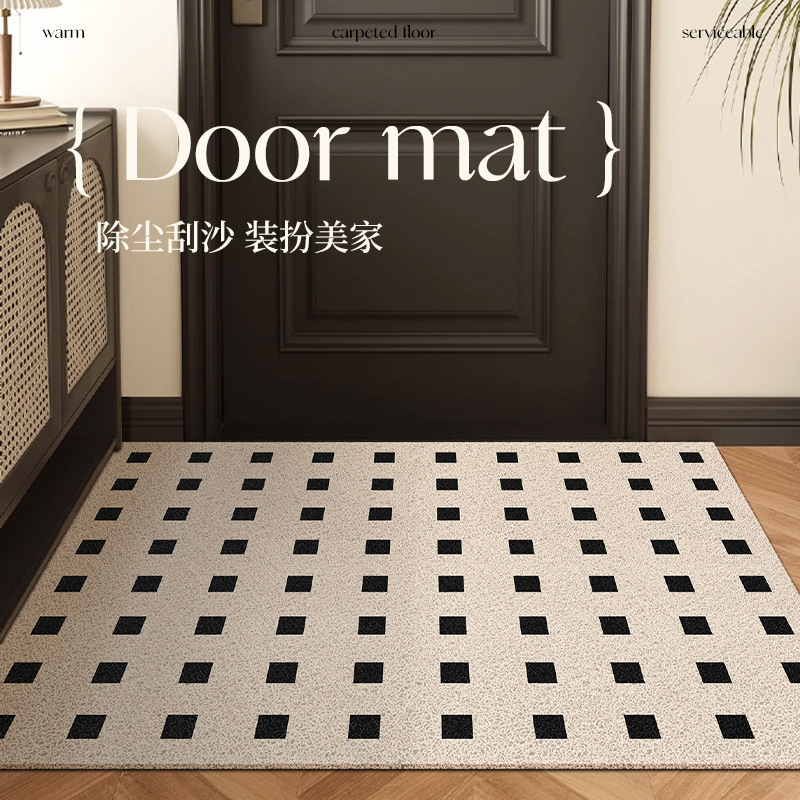 简约ins风家用入户门地垫进门耐脏耐磨脚垫玄关pvc可裁剪丝圈地垫