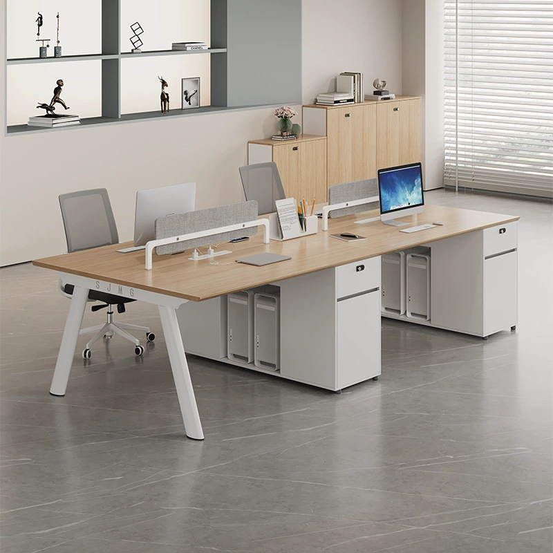 Финансовый стол Стол для персонала Комбинация Стол и Стол для 4 человек 6 двойных минималистичных офисных столов